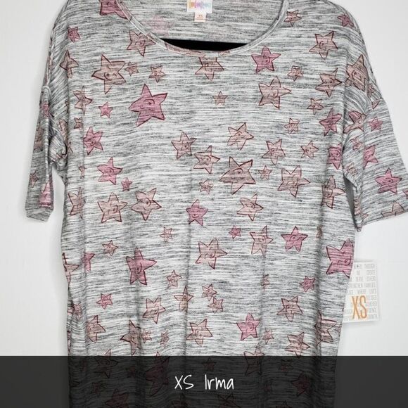 LuLaRoe Irma Tunic Extra Small XS Smiley Stars NEW - Picture 1 of 1